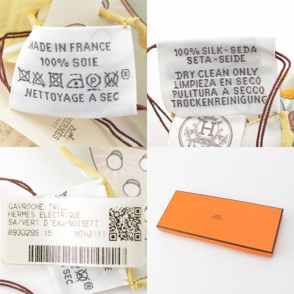 Hermes Carre 45 Petit Carre Hermes Electrique Silk Scarf Hermes Electrique - Picture 10 of 10
